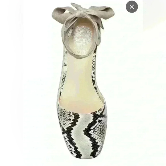 Vince Camuto Jeliany Taupe/ Snakeskin Ribbon Tie Espadrille Sandals Size 7.5. - Picture 2 of 9